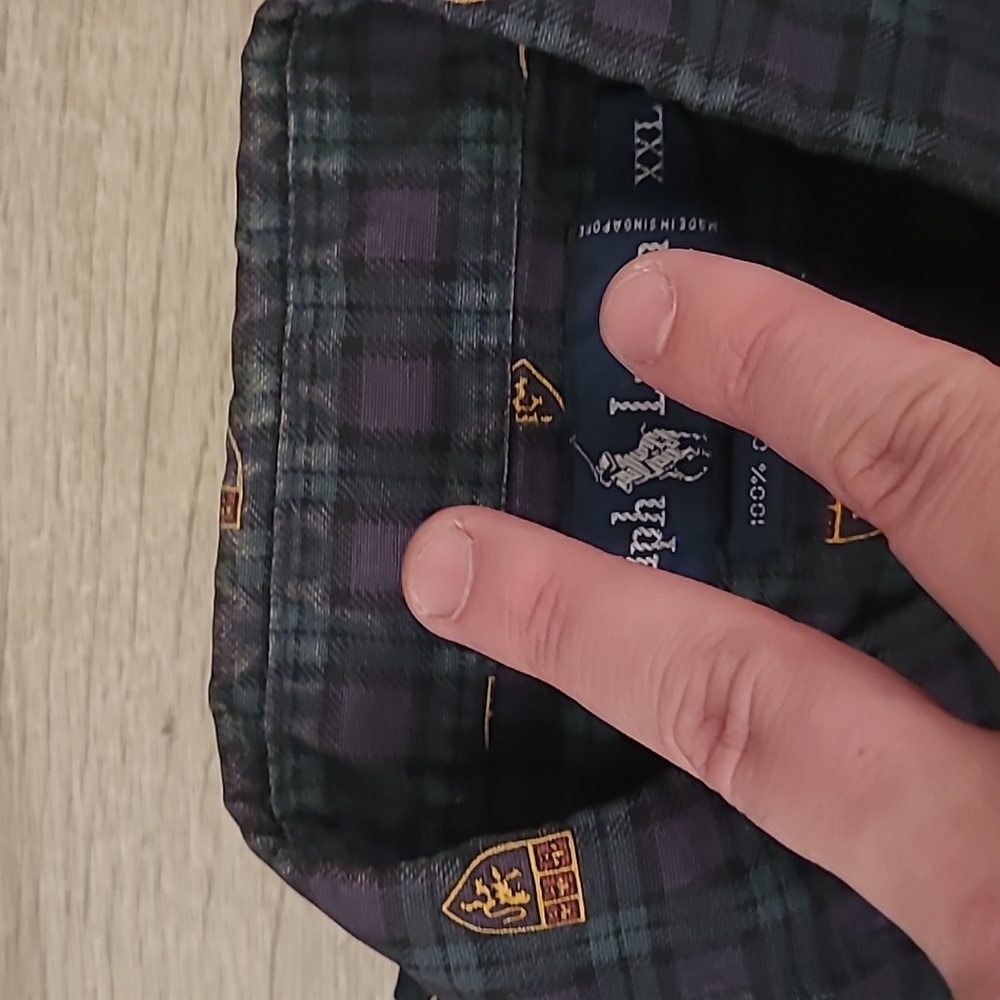 RALPH LAUREN Crest Green Gold Plaid Cotton XXL Mens Long Sleeve Shirt 90s RARE - Picture 5 of 9